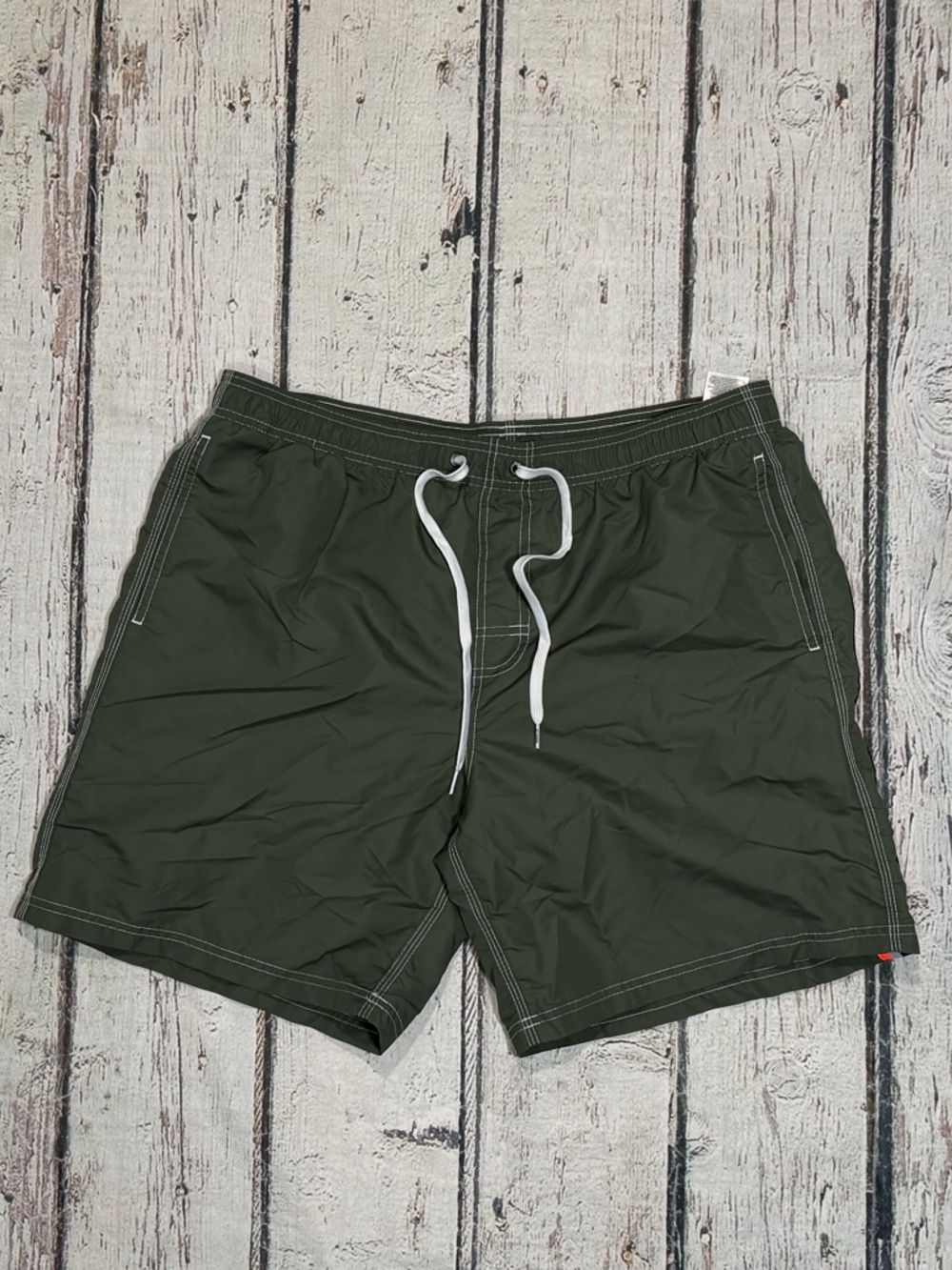 Sundek Mens Board Shorts Olive Green Rainbow Stripe Swim Men's Trunks